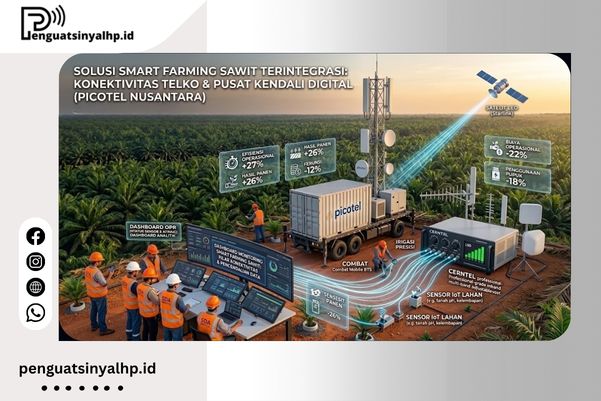 Smart Farming Sawit Picotel berbasis konektivitas CERNTEL, BTS, & Dashboard